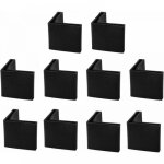 Cyslmuk - noir 25mm x 25mm 10pcs casquette pieds chaise angle fer forme l patin meuble table embout capouchon ...