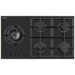 Daewoo ? plaque de cuisson gaz 5 foyers 90 cm ? puissance 12 000 w ? br�leur wok 4 500 w ? encastrable ...