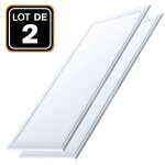 2 dalles led 1200x300 40w blanc neutre 4000k haute luminosit -