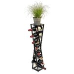 Dandibo - design casier à vin métal noir colonne à fleurs esperanza 80 cm casier à bouteilles debout ... Dandibo - design casier à vin métal noir colonne à fleurs esperanza 80 cm casier à bouteilles debout ...