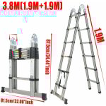 3. 8m 12. 5ft chelle tlescopique chelle pliante avec stabilisateur, escabeau antidrapant 1. 9m + ...