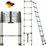 Chelle tlescopique de 2, 6 m en acier inoxydable de haute qualit, 9 marches, chelle  coulisse, chelle ...