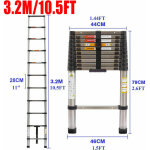 Neu 10. 5ft �chelle t�lescopique �chelle extensible de 3, 2 m, �chelle pliante escabeau antid�rapante, ...