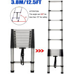 Dayplus - 12. 5ft �chelle t�lescopique de 3, 8 m en131 en acier inoxydable robuste - charge maximale ...