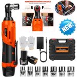 Dayplus - cl� � cliquet droite sans fil 360nm 3 / 8' 90 cl� d'angle 2 batteries outil de bricolage