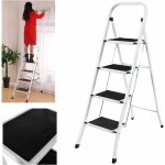 Dayplus - escabeau 4 marches, escabeau � 4 marches pliant en acier, marchepied echelle pliable, tabouret ...