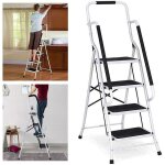 Dayplus escabeau pliable � 4 marches - en acier solide - antid�rapant - charge maximale : 150 kg - pour ...