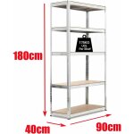 Tagres de garage, tagre charge lourde, etagere metallique rangement garage, capacit 875 kg (175 kg ...