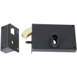 Dcg - serrure monopoint en applique � crochet profil� europ�en horizontale gauche finition epoxy noir ...