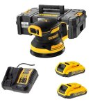 Dewalt dcw210d2 - qw ponceuse excentrique 125 mm 18v brushless + en tstak + 2 x 2, 0 ah batteries + chargeur ...