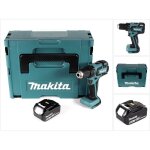 Ddf 459 t1j 18 v li - ion perceuse visseuse sans fil + coffret makpac + 1 x batterie 5, 0 ah - sans chargeur ...