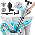 D�boucheur canalisation pro - 3 adaptateurs inclus - d�boucheur � pompe - evier - toilette - baignoire ...