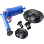 Dboucheur pompe  air comprim haute pression avec 4 ventouses diffrentes pour dboucheur cuisine vier ...