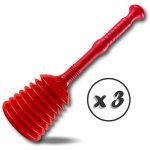 Kibros - super dboucheur  ventouse souple  150 mm evier lavabo toilette siphon - quantit x 3 - dboucheur ...
