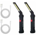 Debuns - 2 x lampe de travail cob baladeuse led rechargeable lampe atelier cob torche lampe de poche ...
