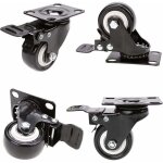 Debuns - 4 roulettes pivotantes avec frein 50mm en caoutchouc castor roues pour meubles avec capacit� ...