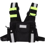Debuns - harnais universel de radio de poitrine, gilet d'�tui de poche avant r�fl�chissant vert pour ...