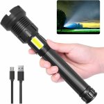 Debuns - lampe torche led ultra puissante, 90000 lumens cob led tactique militaire lampe de poche avec ...