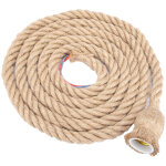 Decdeal e27 vintage chanvre corde plafonnier base pendentif lampe ampoule titulaire 85 - 265v, 1, 5 m ...