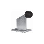 Deco fer forge - arret butoir sur platine  visser - hauteur 94mm longueur 100mm - acier