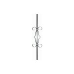 Deco fer forge - barreau motif symtrique en volutes - hauteur 900mm largeur 125mm carr de 12mm - fer ...