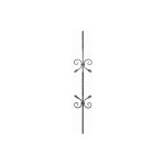 Barreau semi torsadé avec motif volutes - hauteur 950mm largeur 160mm carré de 12mm - fer forgé - à souder ... Barreau semi torsadé avec motif volutes - hauteur 950mm largeur 160mm carré de 12mm - fer forgé - à souder ...