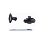 Bouton poign�e de porte double ovale lisse - tige longueur 100mm carr� de 6mm - alu deco fer forge