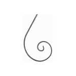 Demi volute finition coupe droite - hauteur 170mm largeur 116mm plat de 12x3mm - fer forg� - � souder ...