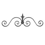 Dessus de portail avec pointe de lance - hauteur 160mm largeur 470mm plat de 12x6mm - fer forg� - � souder ...