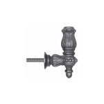 Equerre de rampe pour barreaux 16mm - h132mm l85mm - fonte -  visser  l'anglaise deco fer forge