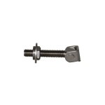 Deco fer forge - gond portail à battant simple - filetage m20 longueur 140mm - inox - à souder Deco fer forge - gond portail à battant simple - filetage m20 longueur 140mm - inox - à souder