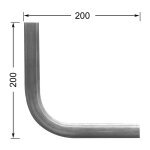 Angle lisse lamin� pr� - form� � 90� de main courante - hauteur 200mm largeur 45mm �paisseur 12mm - � ...