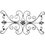 Panneau volutes, feuilles et rosace - hauteur 540mm largeur 1010mm en plat de 20x8mm - fer forgé - à ... Panneau volutes, feuilles et rosace - hauteur 540mm largeur 1010mm en plat de 20x8mm - fer forgé - à ...