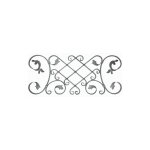 Panneau décoratif lisse volutes et feuilles - h370mm l880mm section en plat de 16x8mm - fer forgé grenaillé ... Panneau décoratif lisse volutes et feuilles - h370mm l880mm section en plat de 16x8mm - fer forgé grenaillé ...