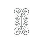 Panneau grande volute, motif rond - hauteur 950mm largeur 535mm en rond Ø12mm - fer forgé grenaillé - ... Panneau grande volute, motif rond - hauteur 950mm largeur 535mm en rond Ø12mm - fer forgé grenaillé - ...