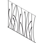 Panneau rampant floral - hauteur 1000mm largeur 970mm en rond �12mm et carr� de 12mm - acier - � souder ...