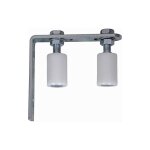 Deco fer forge - patte de fixation d'angle avec 2 olives de guidage en nylon Ø40mm - h150mm l170mm - ... Deco fer forge - patte de fixation d'angle avec 2 olives de guidage en nylon Ø40mm - h150mm l170mm - ...