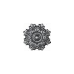 Rosace avec d�tail floral en fonte - diam�tre 55mm - � visser avec taraudage m5 (4, 2mm) - deco fer forge ...