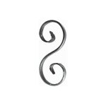 Deco fer forge - volute en s finition queue de carpe - hauteur 155mm largeur 72mm plat lisse 14x6mm - ...