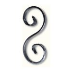 Deco fer forge - volute en s finition queue de carpe - hauteur 155mm largeur 72mm plat lisse 16x6mm - ...