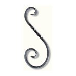 Volute en s torsade finition queue de carpe - hauteur 200mm largeur 100mm carr de 8mm - fer forg - ...