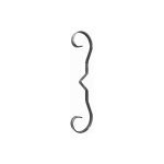 Volute d'ornement - hauteur 245mm largeur 50mm plat de 12x3mm - fer forg -  souder deco fer forge