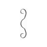 Volute d'ornement - hauteur 240mm largeur 55mm plat de 12x3mm - fer forg -  souder deco fer forge