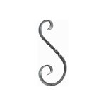 Volute en s torsade finition queue de carpe - hauteur 250mm largeur 125mm carr de 8mm - fer forg - ...