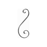 Deco fer forge - volute en s ingale finition queue de carpe - hauteur 270mm largeur 110mm plat lisse ...