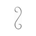 Volute en s finition coupe droite - hauteur 270mm largeur 90mm plat lisse 12x5mm - fer forg� - � souder ...