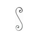 Volute en s  noyau - hauteur 300mm largeur 100mm plat lisse 14x6mm - fer forg -  souder deco fer forge ...