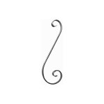 Deco fer forge - volute en s ingale finition queue de carpe - hauteur 350mm largeur 110mm plat lisse ...