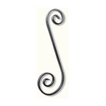 Volute en s ingale coupe droite - hauteur 360mm largeur 125mm plat lisse 12x6mm - fer forg -  souder ...