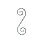 Volute en s finition patte d'oie - hauteur 360mm largeur 130mm rond 12mm - fer forg -  souder deco ...